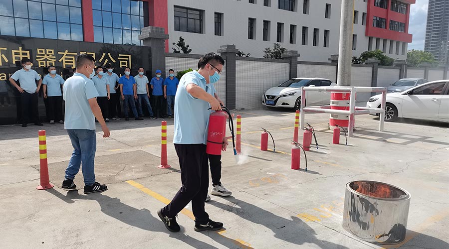 安全生產(chǎn)不松懈！金環(huán)電器開展消防應(yīng)急救援演練